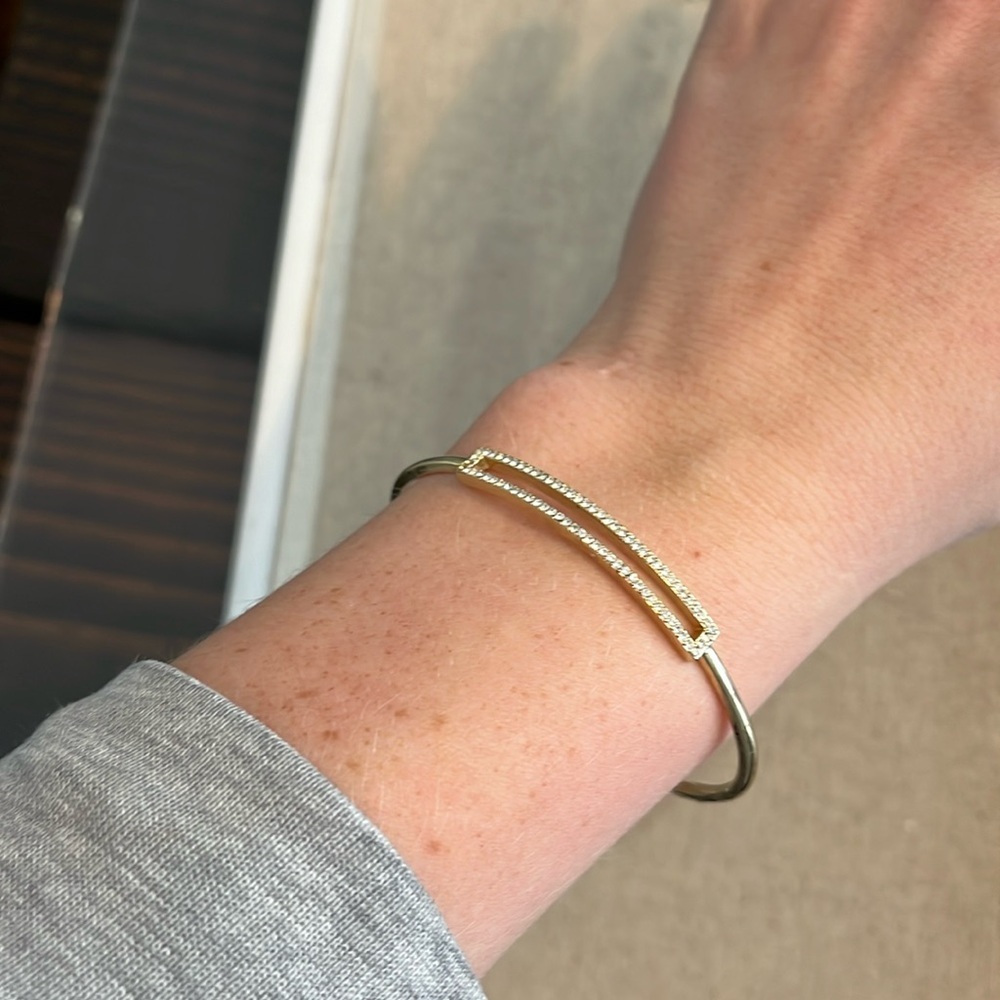 Stella and dot pave gold bar bracelet